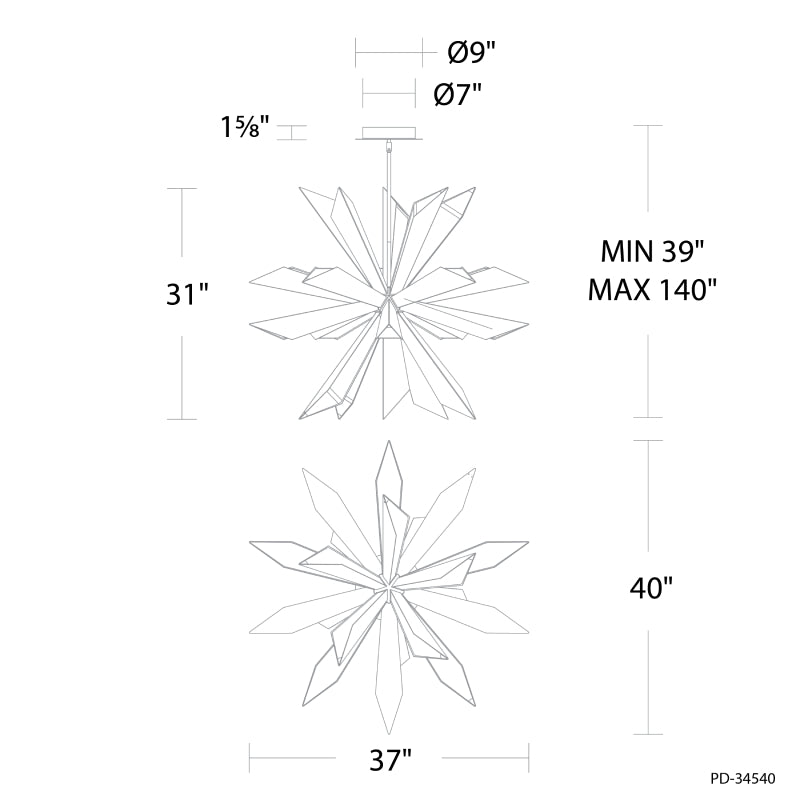 Modern Forms PD-34540 Siren 1-lt 37" LED Pendant