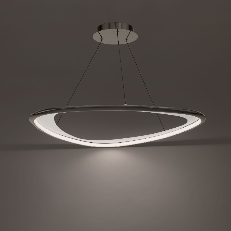 dweLED PD-41433 Oyster 1-lt 34" LED Pendant - Black Chrome
