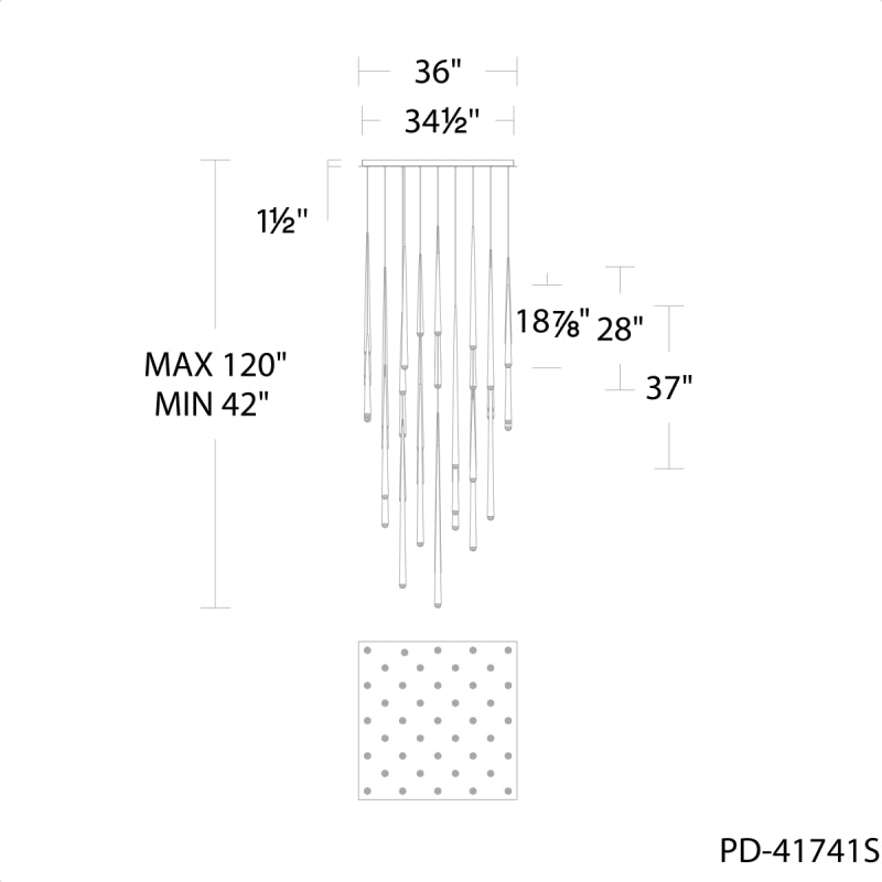 Modern Forms PD-41741S Cascade 41-lt 36" LED Round Pendant