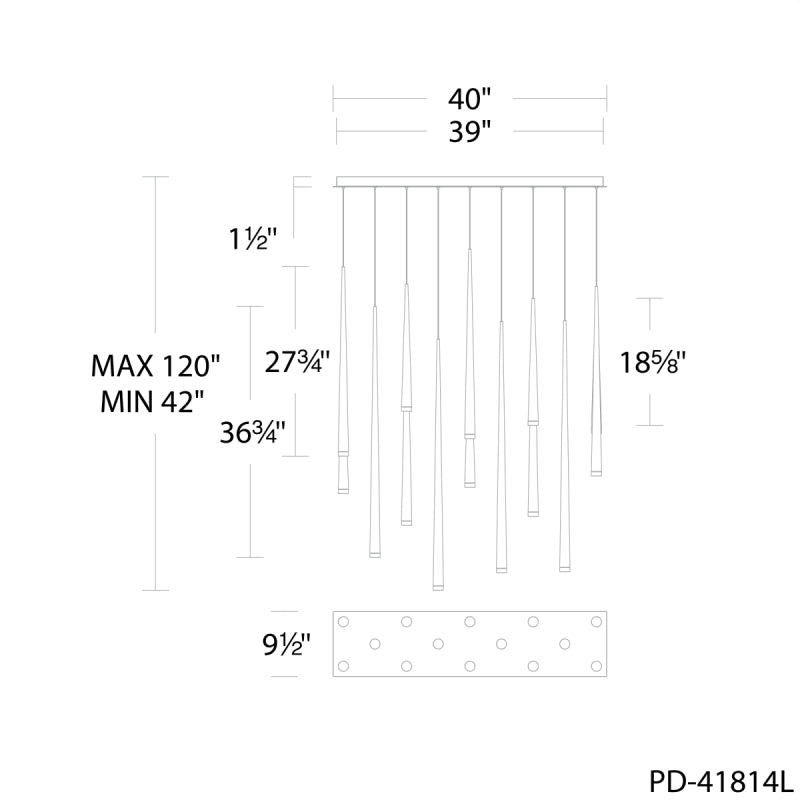 Modern Forms PD-41814L Cascade 14-lt 40" LED Pendant