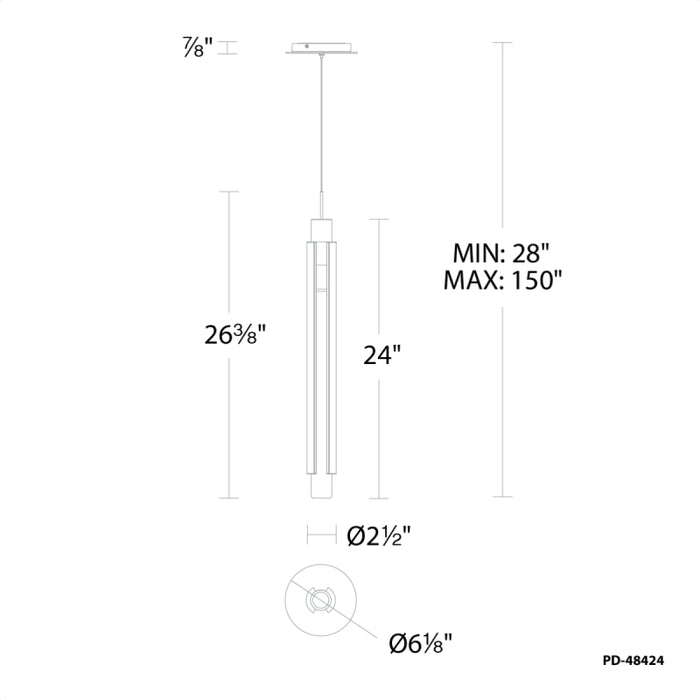 Modern Forms PD-48424 Saber 1-lt 3" LED Mini Pendant