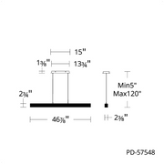 dweLED PD-57548 Grille 1-lt 47" LED Pendant