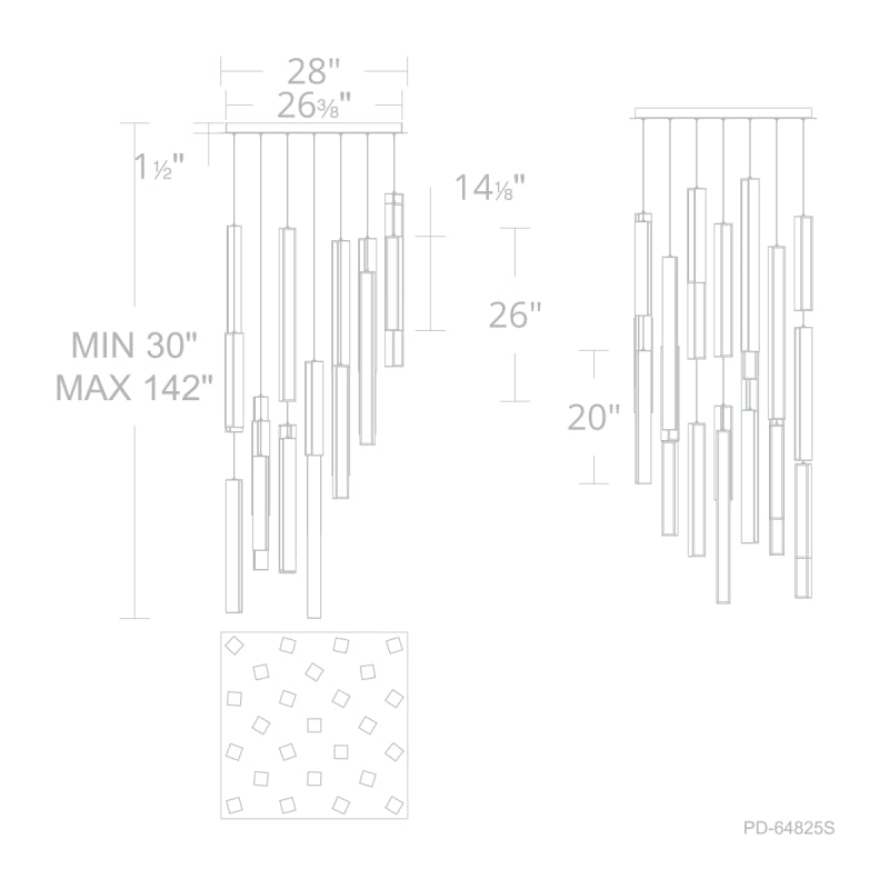 Modern Forms PD-64825S Chaos 25-lt 28" LED Pendant