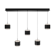 dweLED PD-68905L Banded 5-lt 42" LED Multi Light Pendant, CCT Selectable - Black