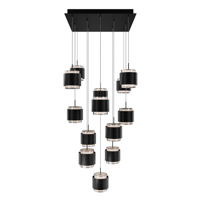 dweLED PD-68925S Banded 25-lt 29" LED Multi Light Pendant, CCT Selectable