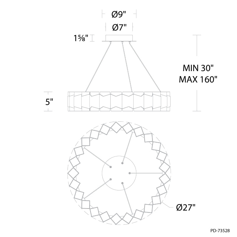 Modern Forms PD-73528 Dolman 1-lt 27" LED Pendant