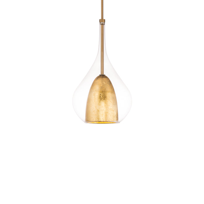 Modern Forms PD-74318 Helios 10" LED Mini Pendant - Gold Leaf/Aged Brass
