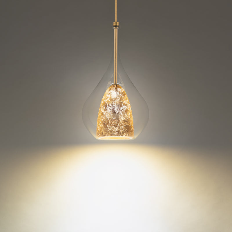 Modern Forms PD-74318 Helios 10" LED Mini Pendant - Gold Leaf/Aged Brass