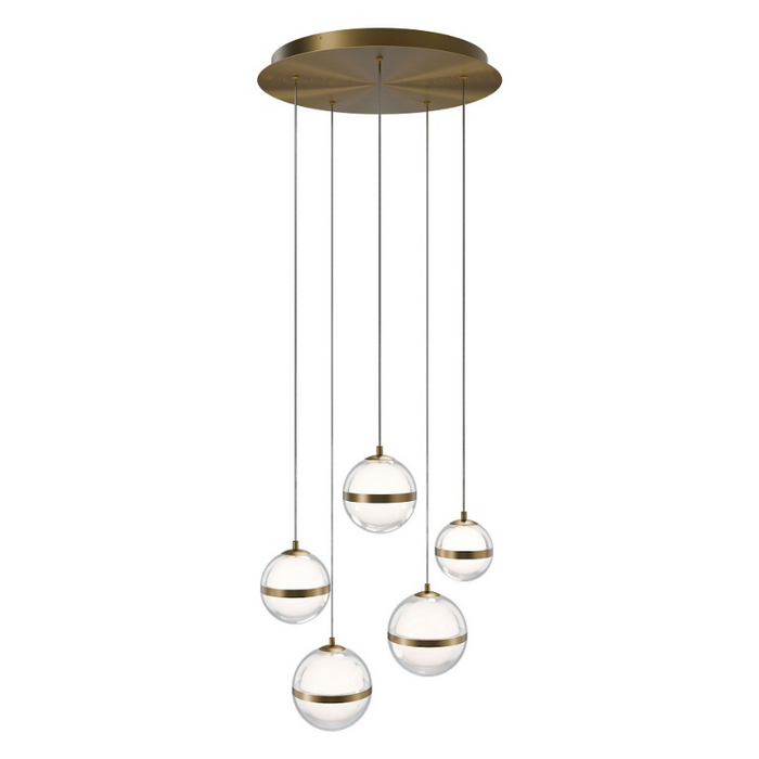 dweLED PD-77515R Cyllindra 15-lt 23" LED Multi Light Pendant, CCT Selectable