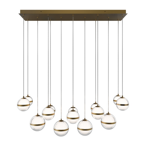 dweLED PD-77514L Cyllindra 14-lt 42" LED Multi Light Pendant, CCT Selectable - Aged Brass