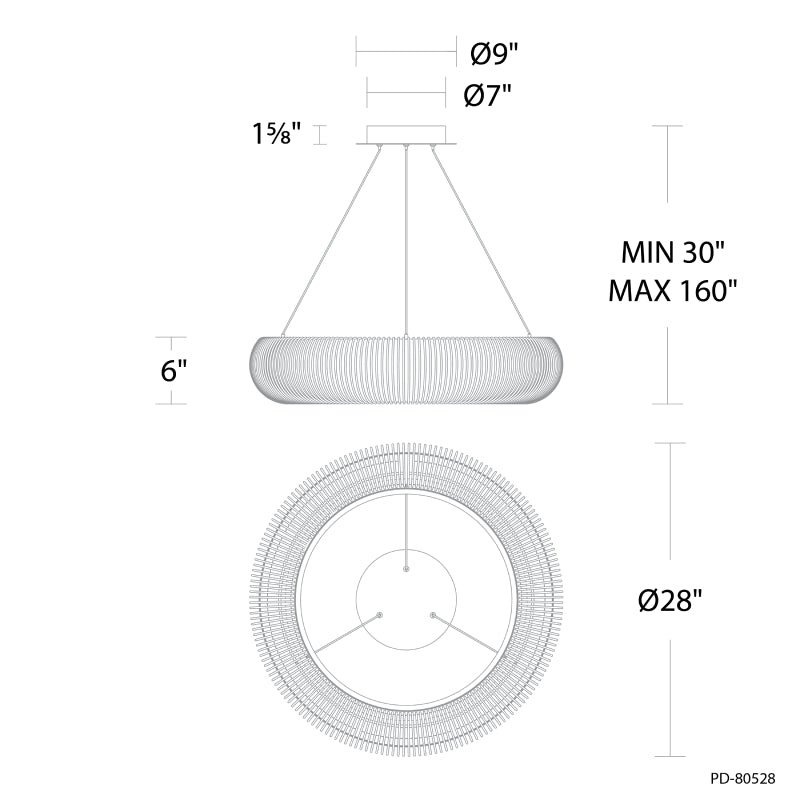 Modern Forms PD-80528 Lute 1-lt 29" LED Pendant