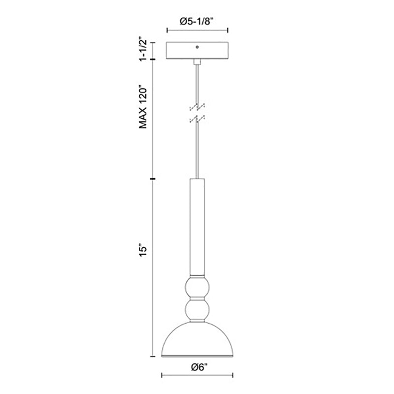 Kuzco PD30502 Rise 6" LED Pendant