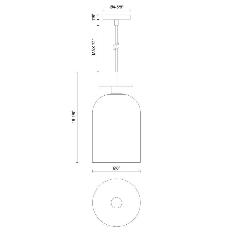 Alora Mood PD515408 Sylvia 1-lt 8" Pendant