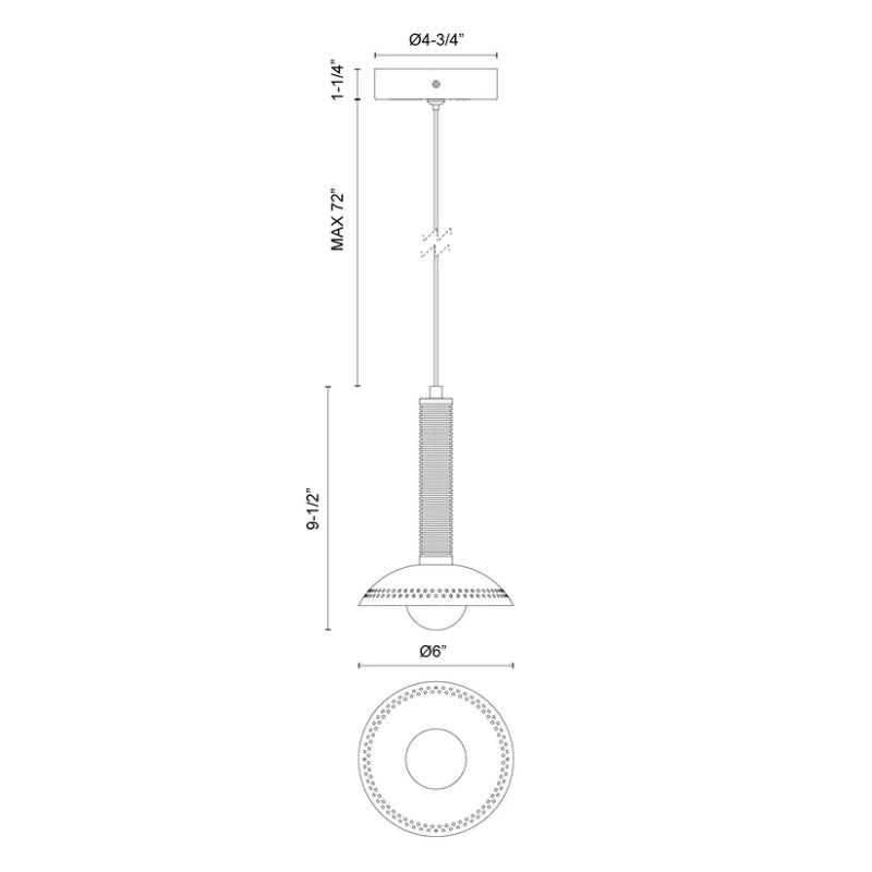 Alora Mood PD616109-UNV Arden 1-lt 6" LED Pendant