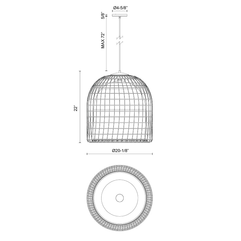 Kuzco PD631920 Bondi 1-lt 20" Pendant