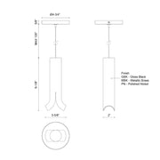 Kuzco PD89709 Husk 1-lt 4" LED Pendant