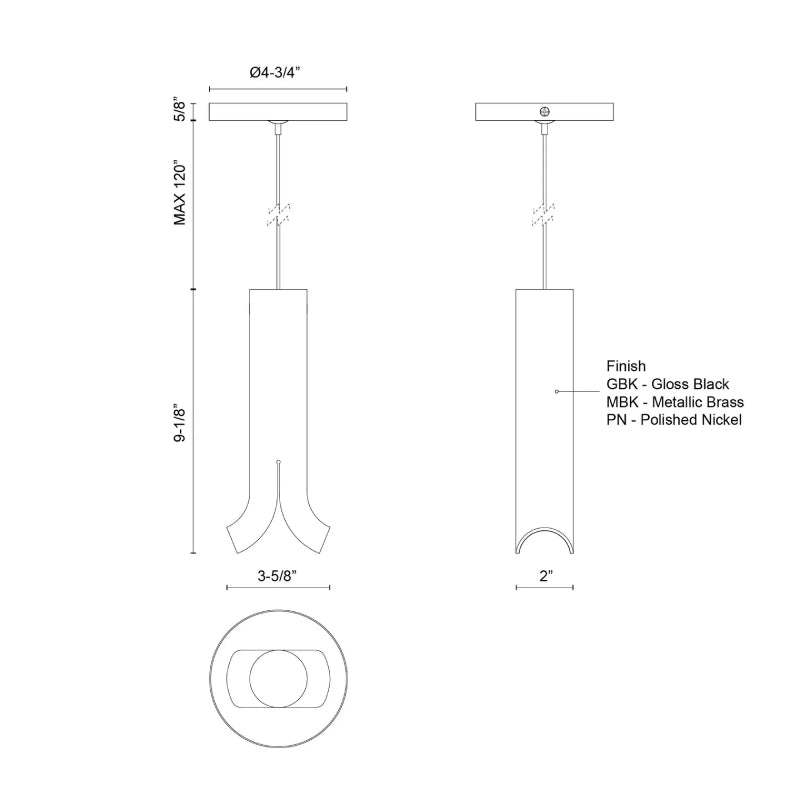 Kuzco PD89709 Husk 1-lt 4" LED Pendant