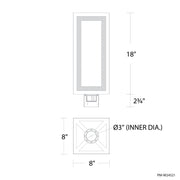 Modern Form PM-W24521 Cambridge 1-lt 18" Tall LED Outdoor Post Light