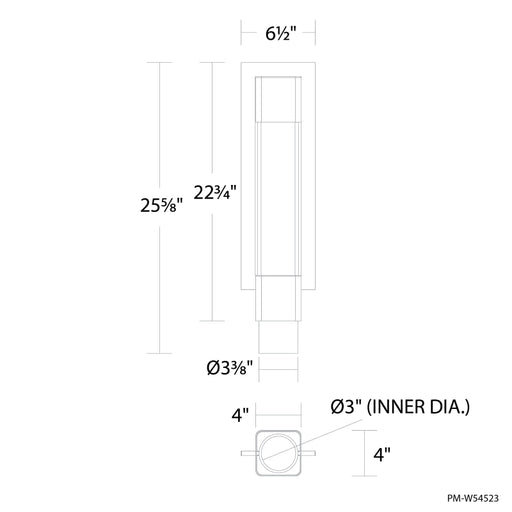 Modern Form PM-W54523 Mist 1-lt 23" Tall LED Outdoor Post Light
