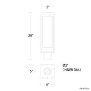 Modern Form PM-W73520 frame 1-lt 20" Tall LED Outdoor Post Light
