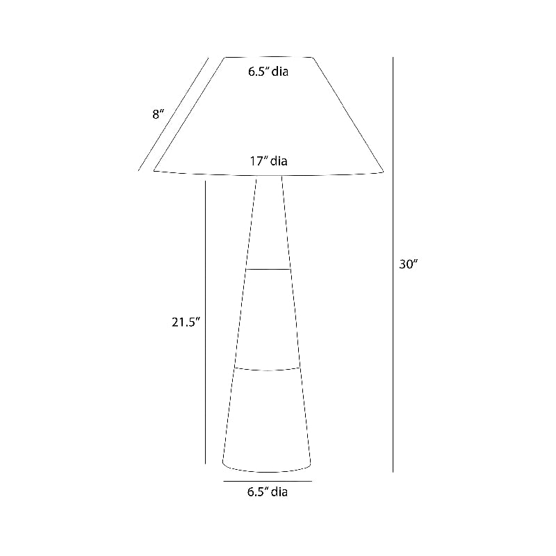 Arteriors PTC55 Chanell 1-lt 30" Tall Table Lamp