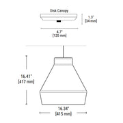 PrentaLux 235 Series 3DP 10W LED Pendant with Disk Canopy