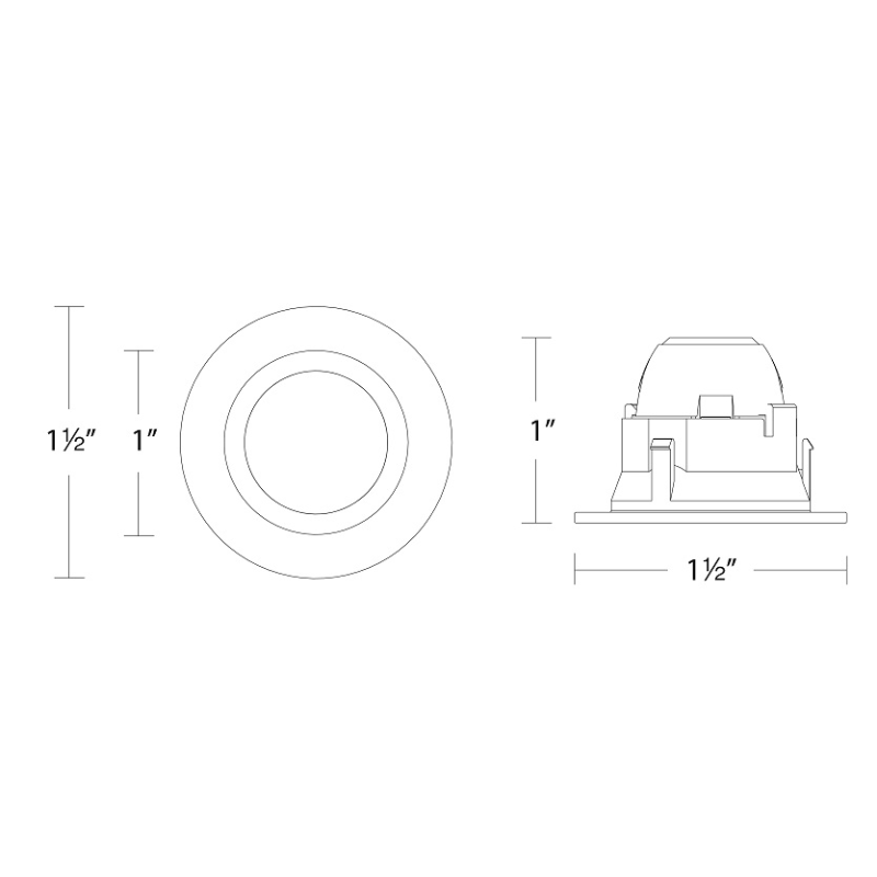 WAC R1ARDT Aether Atomic 1" Round LED Downlight Trim