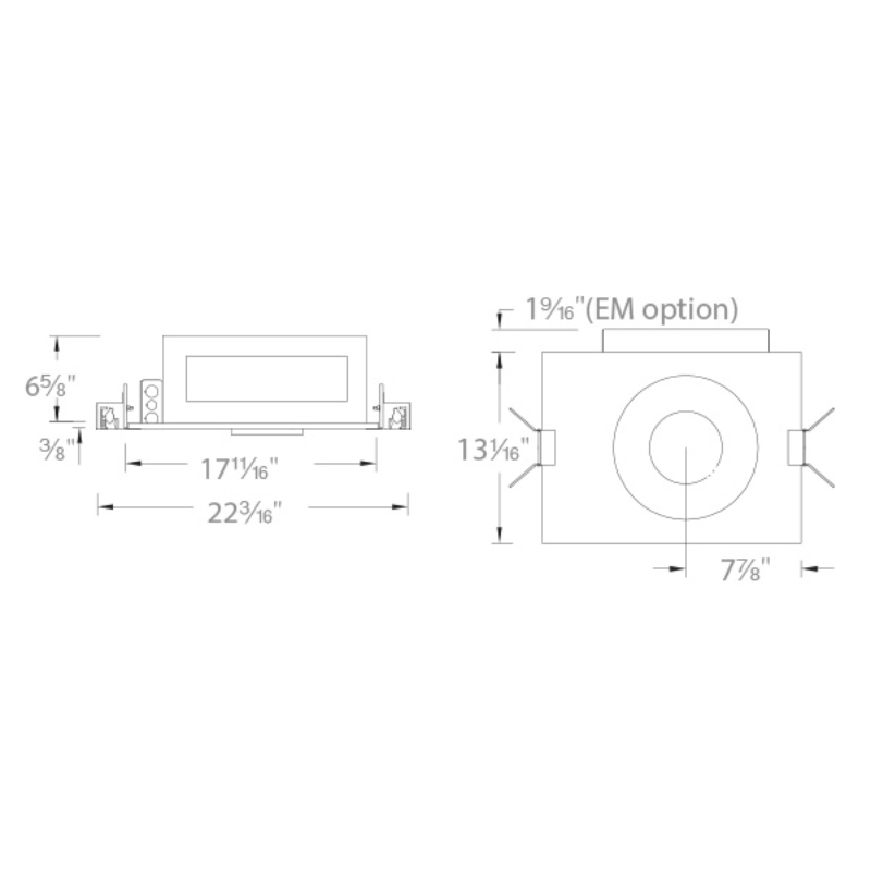 WAC R4RCL Volta 4.5" Round LED New Construction Trimless Housing