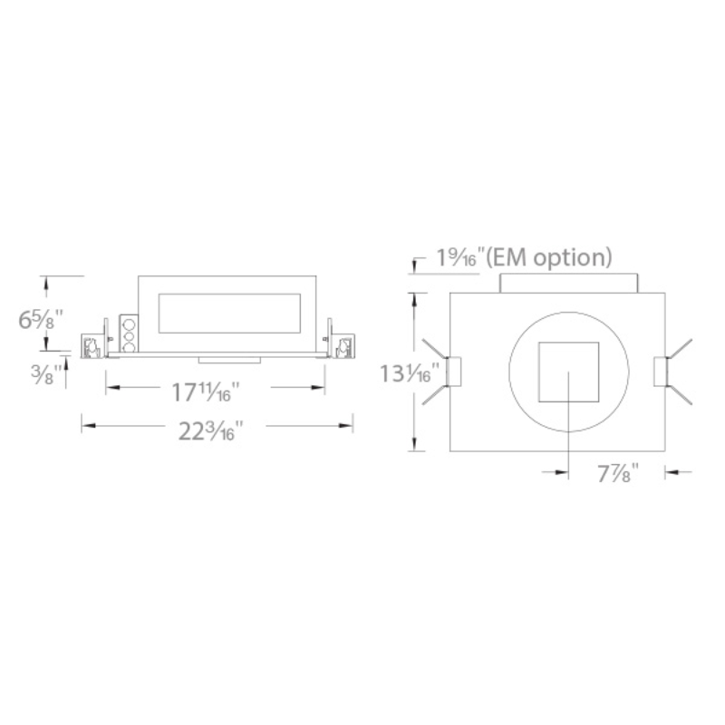WAC R4SCT Volta 4.5" Square LED New Construction Trimmed Housing