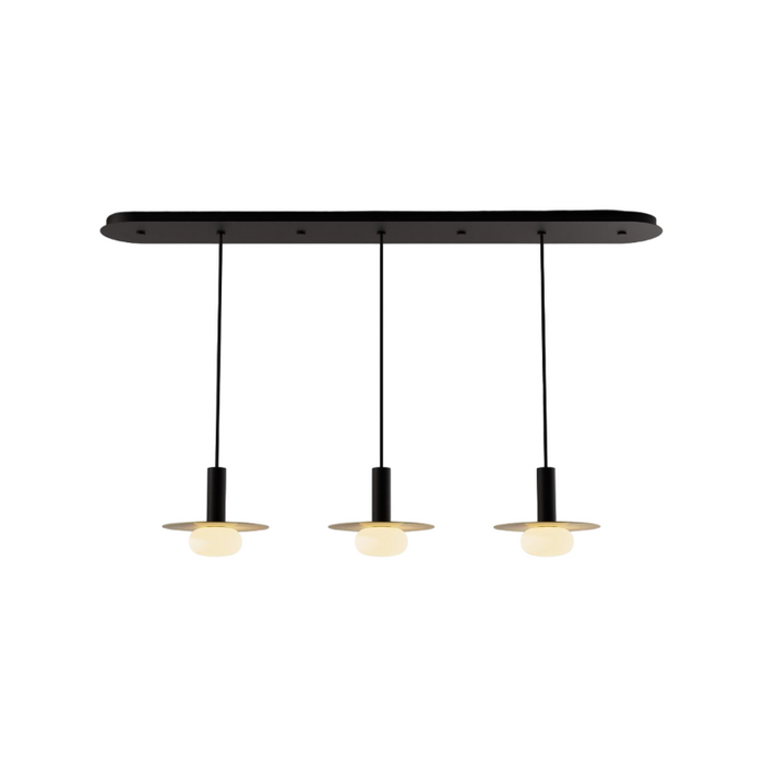 Koncept CMP-L3-S-06 Combi LED Pendant, Metal Plate with Frosted Glass Ball