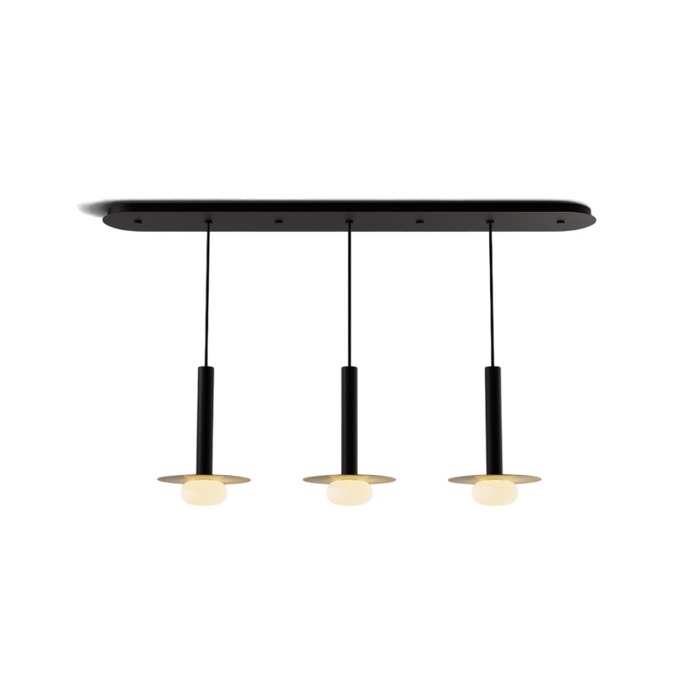 Koncept CMP-L3-S-12 Combi LED Pendant, Metal Plate with Frosted Glass Ball