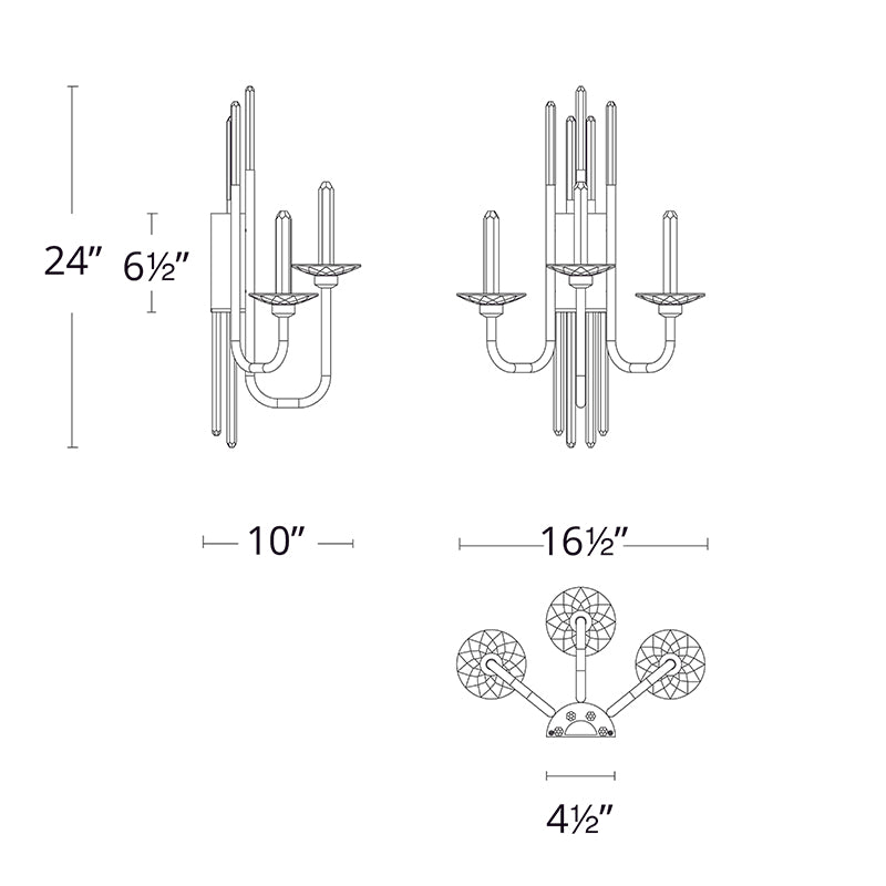 Schonbek S5703 Calliope 24" Tall LED Wall Sconce