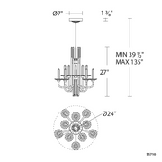 Schonbek S5710 Calliope 10-lt 24" LED Chandelier, CCT Selectable