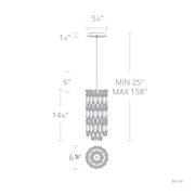 Schonbek S8114 Tahitian 1-lt 7" LED Pendant, CCT Selectable
