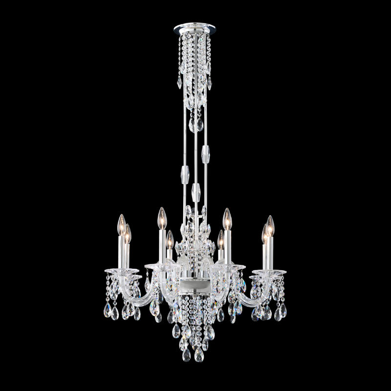 Schonbek S93508 Rainier 8-lt 26" Chandelier - Polished Silver