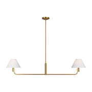 Visual Comfort SLC1022 Colfax 2-lt 55" LED Medium Linear Chandelier - Burnished Brass