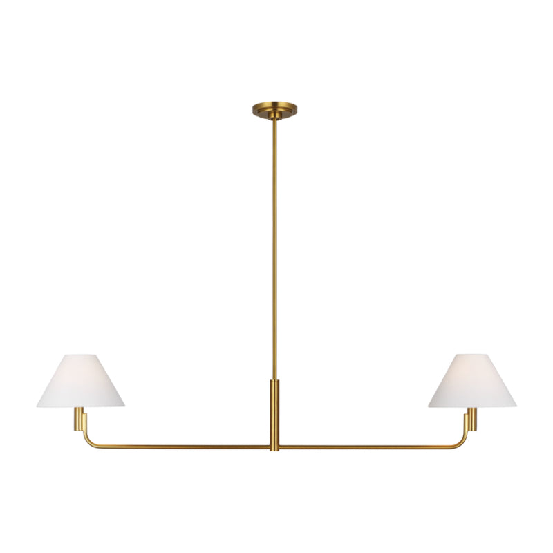 Visual Comfort SLC1022 Colfax 2-lt 55" LED Medium Linear Chandelier - Burnished Brass