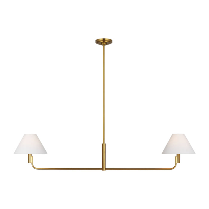 Visual Comfort SLC1022 Colfax 2-lt 55" LED Medium Linear Chandelier - Burnished Brass