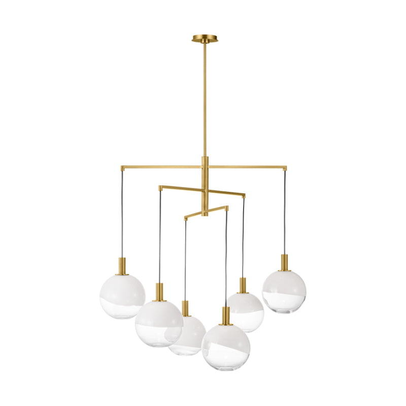Visual Comfort SLC1036 Torian 6-lt 40" LED Extra Large Chandelier - Burnished Brass