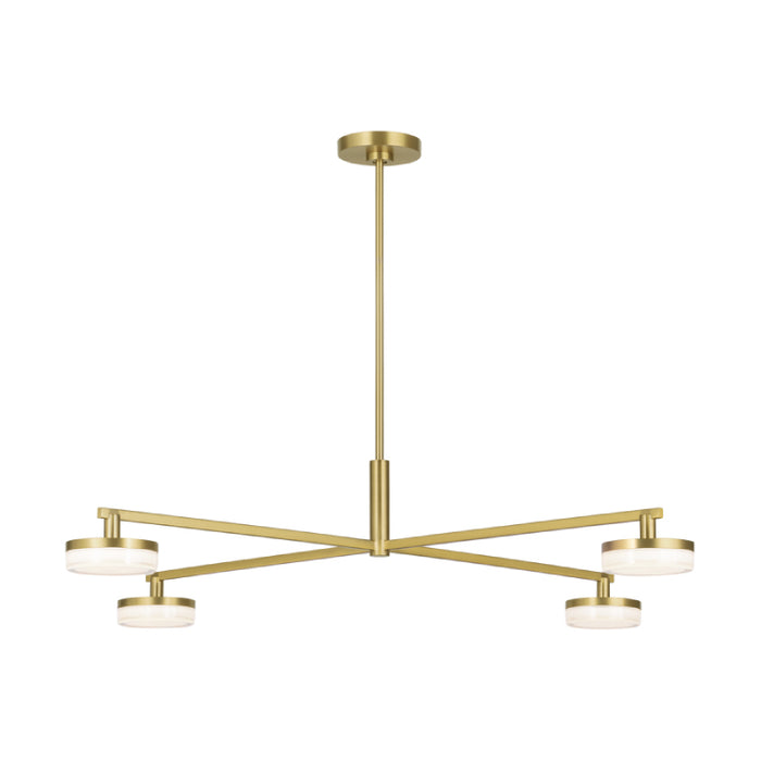 Visual Comfort SLC1084 Khan 4-lt 34" LED Large Chandelier - Burnished Brass