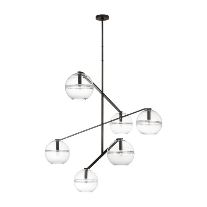 Visual Comfort SLCH354C-L Lowing 6-lt 59" LED Chandelier - Blackened Forged