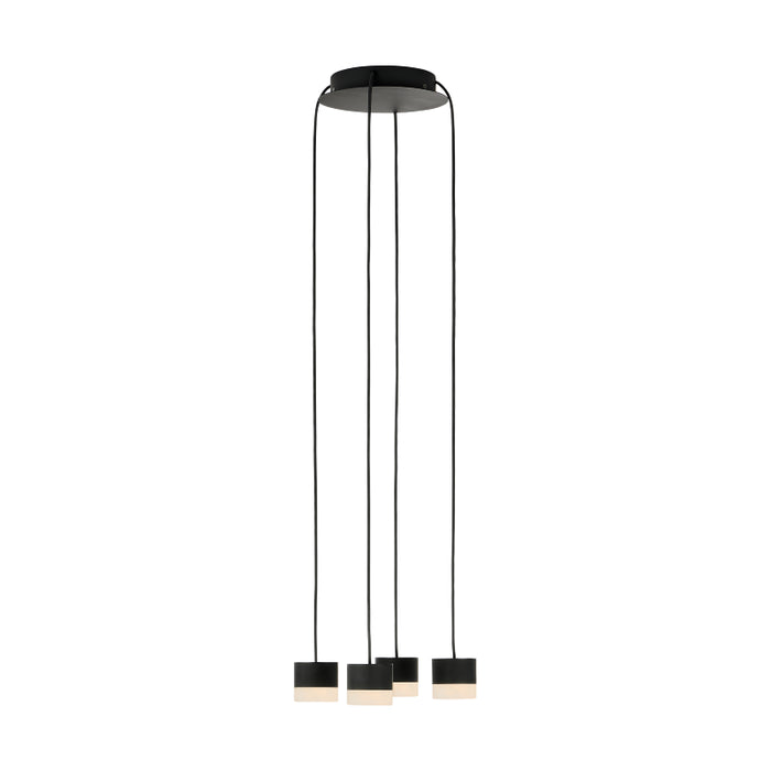 Visual Comfort SLCH520 Gable Alabaster 4-lt 10" LED Chandelier - Nightshade Black
