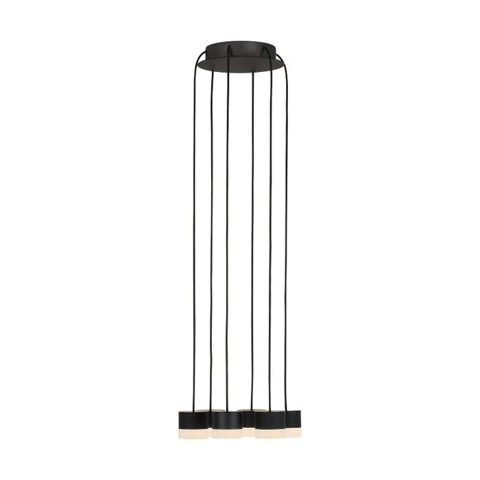 Visual Comfort SLCH521 Gable Alabaster 6-lt 10" LED Chandelier - Nightshade Black