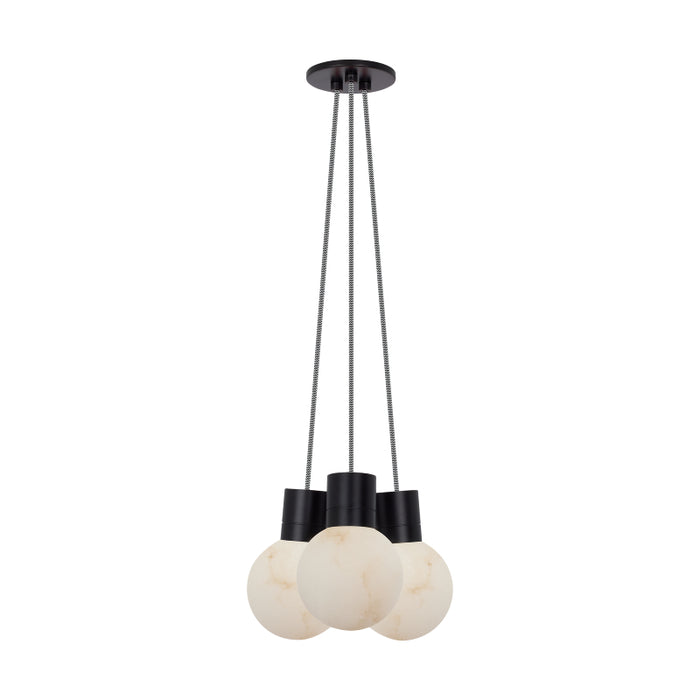 Visual Comfort SLCH542 Mina 3-lt 9" LED Chandelier - Black/White Cord