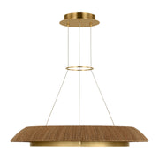Visual Comfort SLCH559 Noa 33" LED Chandelier - Hand Rubbed Antique Brass/Natural