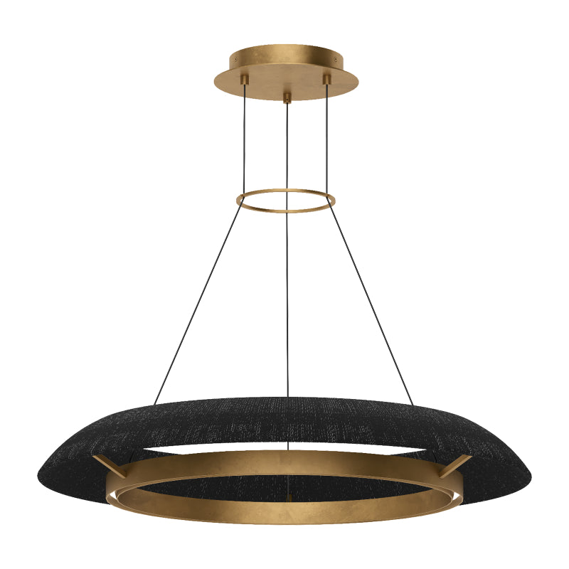 Visual Comfort SLCH559 Noa 33" LED Chandelier - Hand Rubbed Antique Brass/Washed Black