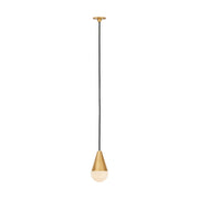 Visual Comfort SLPD512 Cupola Alabaster 1-lt 3" LED Pendant - Hand Rubbed Antique Brass