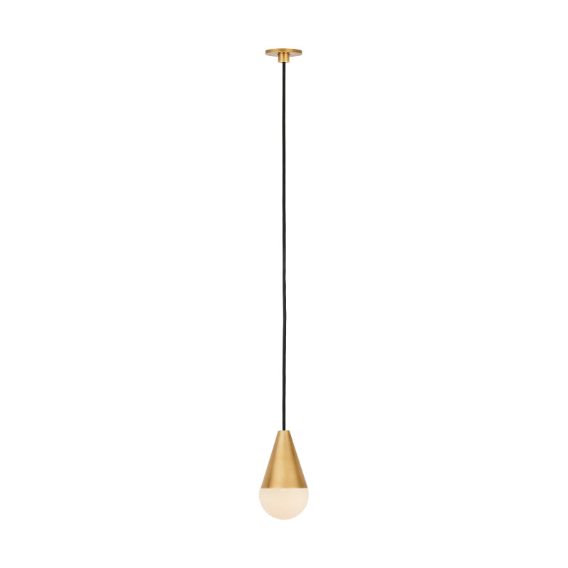 Visual Comfort SLPD512 Cupola Alabaster 1-lt 3" LED Pendant - Hand Rubbed Antique Brass
