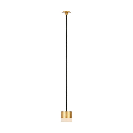 Visual Comfort SLPD519 Gable Alabaster 1-lt 3" LED Pendant - Hand Rubbed Antique Brass