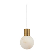 Visual Comfort SLPD541 Mina Alabaster 1-lt 5" LED Pendant - Hand Rubbed Antique Brass/Black&White